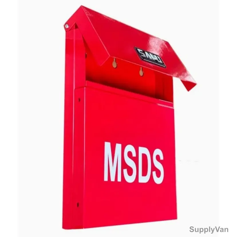 Sai-U MSDS Data Sheet Box, SC007L, Metal, 310MM Height x 230MM Width x 45MM Depth, Red — image 1