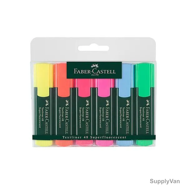 Faber-Castell Textliner Highlighter, 1548, Assorted, 6 Pcs/Pack