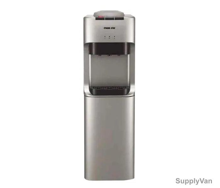 Nikai Water Dispenser With Refrigerator, NWD1808RS, 16 Ltrs, 3 Tap, Silver