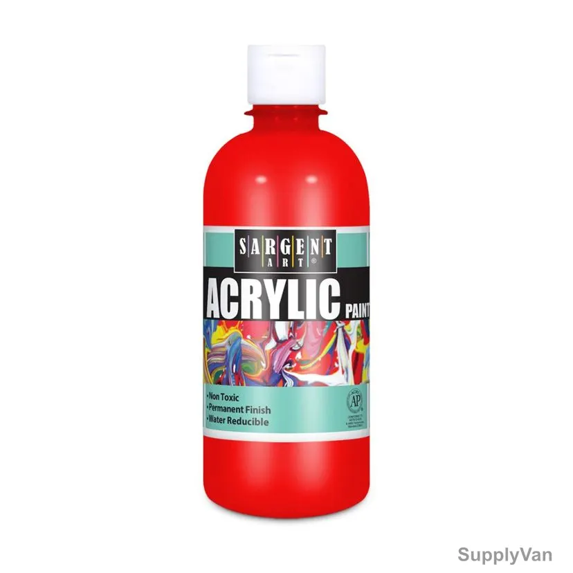Sargent Art Acrylic Paint, SA24-2420, 16 Oz, Spectral Red