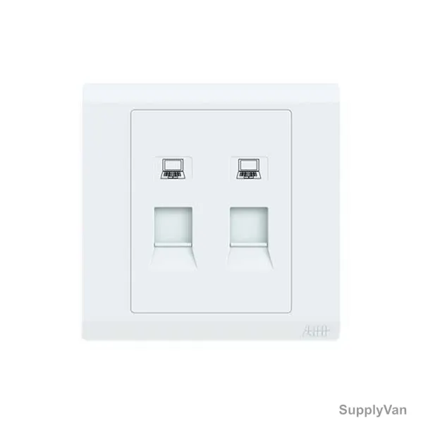 Abb Data Face Plate, BL332-H, lnora, 2 Gang, White