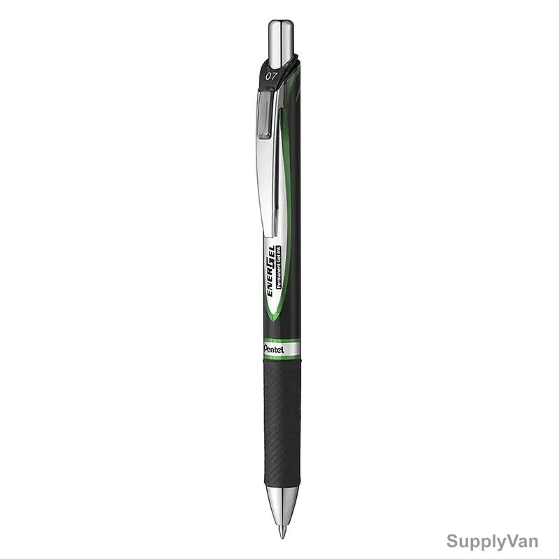 Pentel Energel Permanent Gel Roller Pen, PE-BLP77-DX, 0.7MM Tip, Green, 12 Pcs/Pack