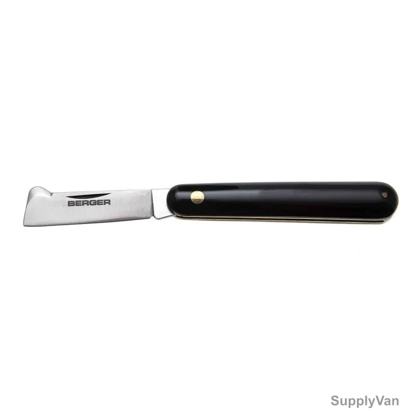 Berger Folding Budding Knife, 3750, Black Handle, 70 g, Brass Handle