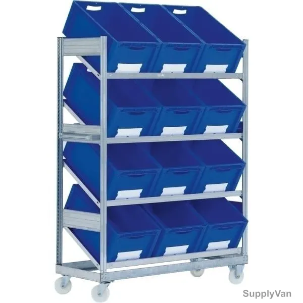 Bito Shelving With Inclined Shelves, 10-15183, 1815 x 1368MM, Galvanised
