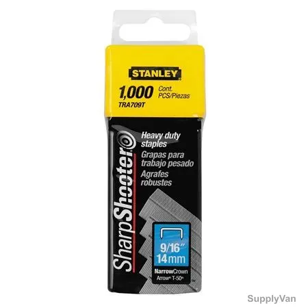 Stanley Type G Heavy Duty Staple Box, 1-TRA709T, 14MM, 1000 Pcs/Box — image 1