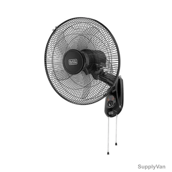 Black and Decker Wall Mounted Fan, FW1620-B5, 55W, 16 Inch, Black — image 1