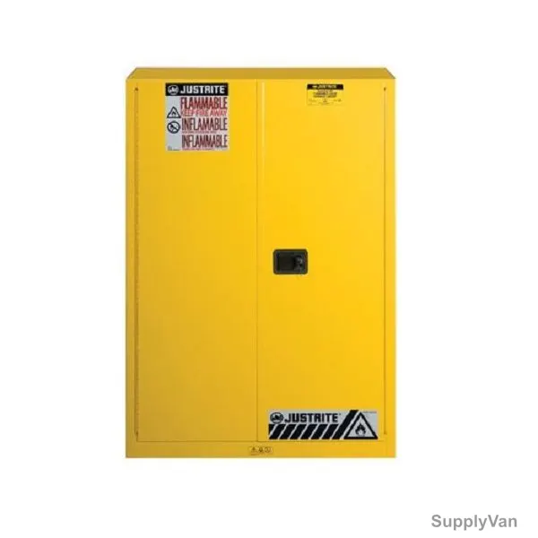 Justrite Flammable Storage Cabinet, 8945001, Sure-Grip, Steel, Double Door, 45 Gallon, Yellow — image 1