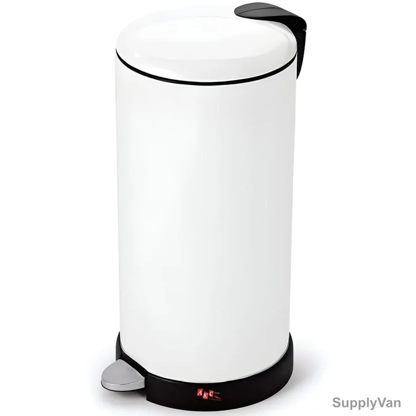 Akc Pedal Trash Bin, SS11W-27, Stainless Steel, 27 Ltrs, White/Black