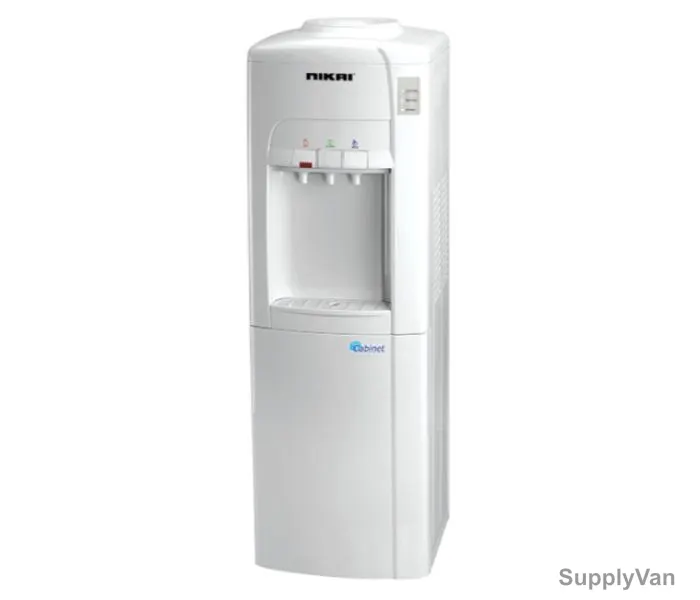 Nikai Water Dispenser W/ Cabinet, NWD1245C, Fighting Series, 15Kg, 3 Tap, White