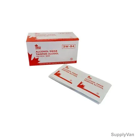 3W Alcohol Swab, NO-94, 5 x 5CM, 100 Pcs/Box — image 1