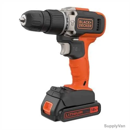 Black and Decker Hammer Drill Driver, BCD003C2K-GB, 18V, 360-1400RPM