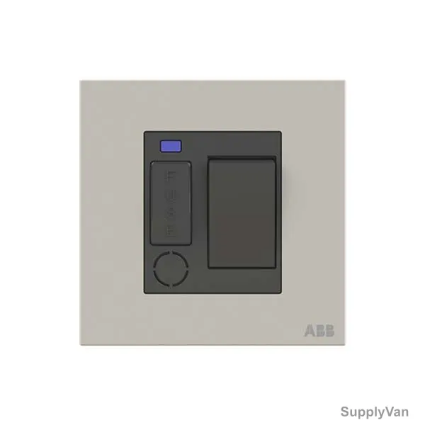 ABB Single Pole Switched Spur Unit W/ Flex Outlet and LED, AM50753-DU, Millenium, 13A, 6kA, Dune Sand