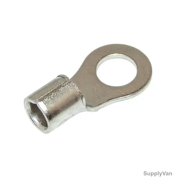 Ring Terminal, Copper, M6.5 Stud Size, 1.5 SQ.MM Wire Size, Tin Plated, 100 Pcs/Pack