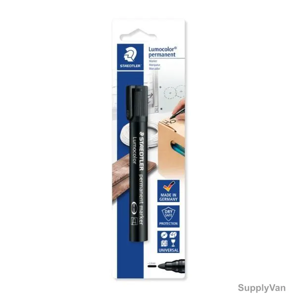 Staedtler Lumocolor Permanent Marker, ST-352-09, 2.0MM Tip Size, Black, 10 Pcs/Pack