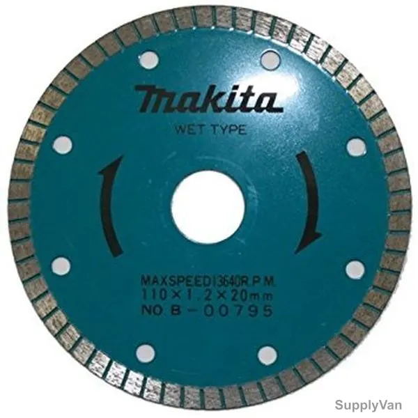 Makita Corrugated Diamond Blade, B-00795, Wet, 110MM, Blue