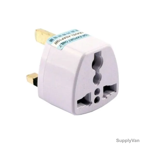 Universal AC Power Plug Adapter, 3 Pin, White