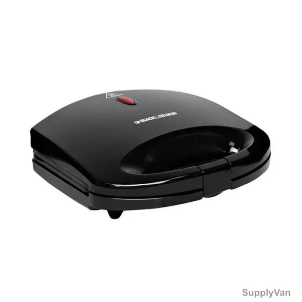 Black and Decker Sandwich Maker, TS1000-B5, 2 Slice, 600W, Black