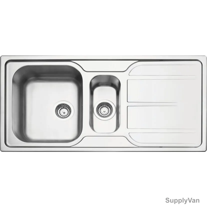 Tramontina Single Inset Sink With With Extra Auxiliary Bowl, 93860123, Stainless Steel, 100CM Length x 50CM Width — image 1