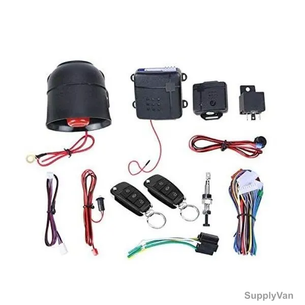 Keyless Entry Siren Security System With 2 Remote Controller, 15W, 12VDC, Black, 10 Pcs/kit — image 1