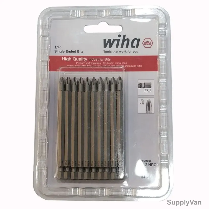Wiha Single Ended Screwdriver Bit Set, 43616, 100MM