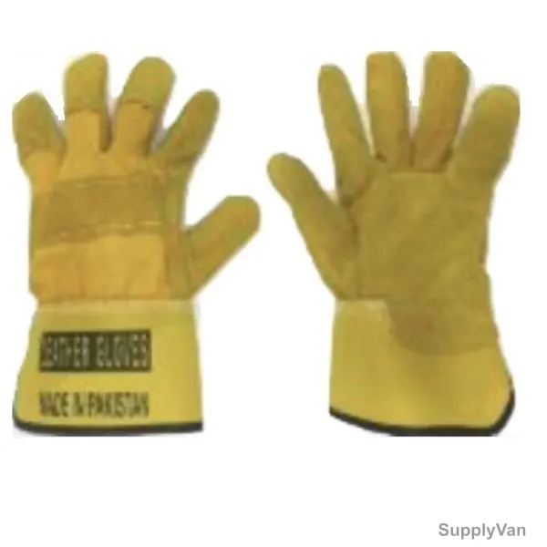 Vaultex Leather Working Gloves, CAD, Free Size, Yellow, PK12