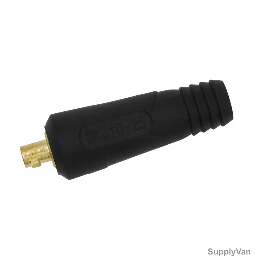 Rns Welding Cable Connector, Rubber/Brass, Male, 10-25 SQ.MM, 20 Pcs/Pack