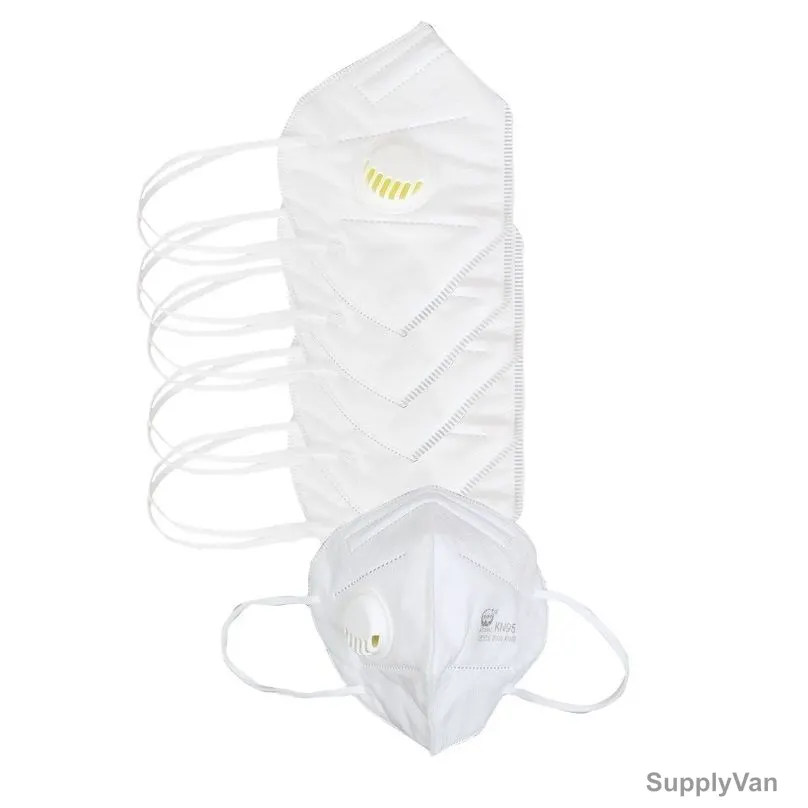 KN95 Flat Fold Respirator, URB, White, 5 Pcs/Pack — image 1