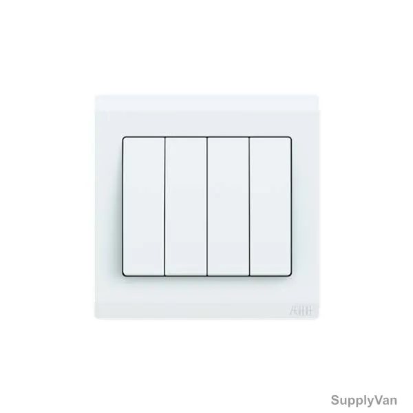 Abb Electrical Switch, BL104, Inora, 4 Gang, 1 Way, 10AX, White — image 1