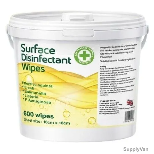 Ecotech Surface Disinfectant Wipes, EBSD500, 16CM Width x 18CM Length, White, 600 Pcs/Pack