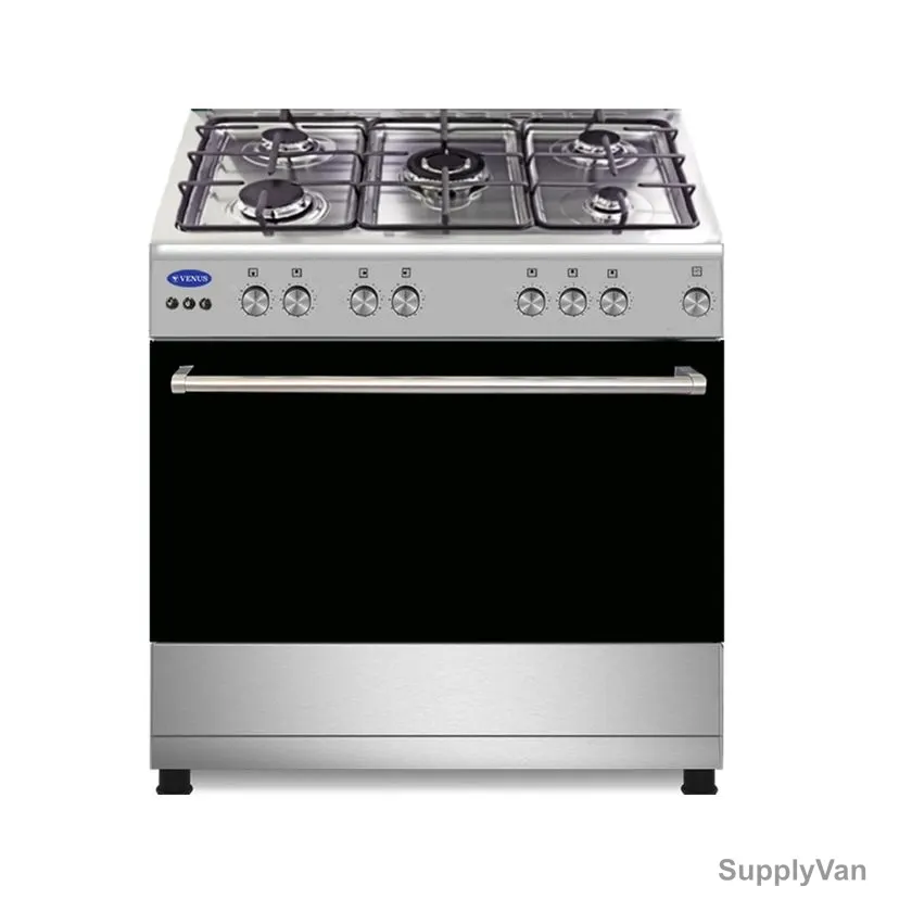 Venus Freestanding Gas Cooking Range With Oven and Grill, VC9060ESD, 5 Burners, Stainless Steel, 90CM Width x 60CM Depth