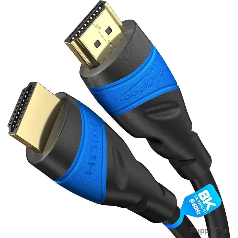 KabelDirekt Ultra High Speed HDMI 2.0 Cable, 1 Mtr Length, Black/Blue