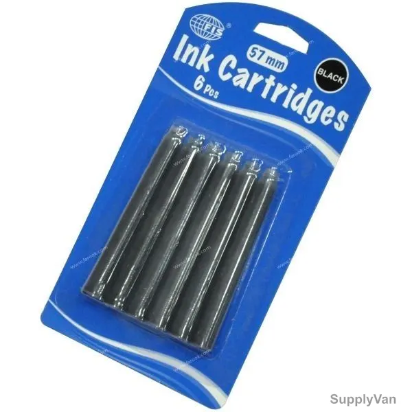FIS Ink Cartridge, FSIK6JBK, Plastic, 57MM, PK6