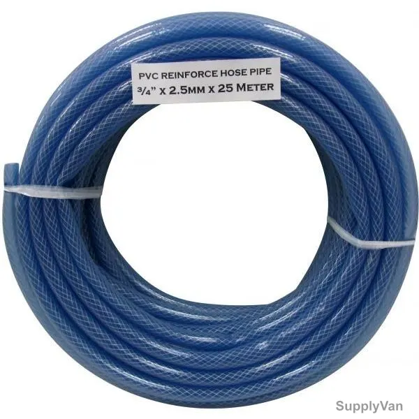 Hifazat PVC Reinforce Hose Pipe, SHGT-C-34-25-25, 25 Mtrs, Clear Blue