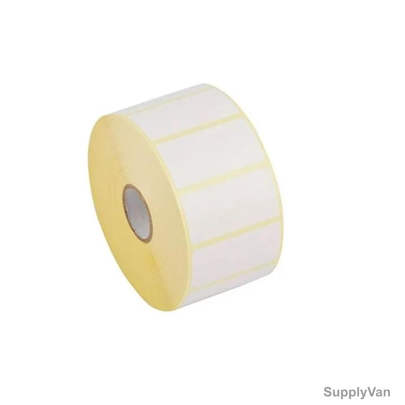 Thermal Transfer Barcode Label, 25MM Width x 38MM Length, White, 1000 Pcs/Roll