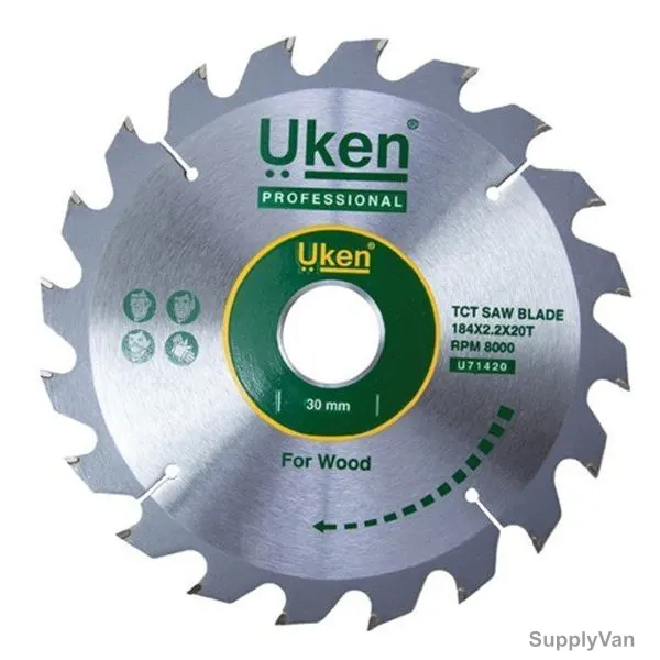 Uken Circular Saw Blade U71420, 184 x 30MM, 20 Teeth
