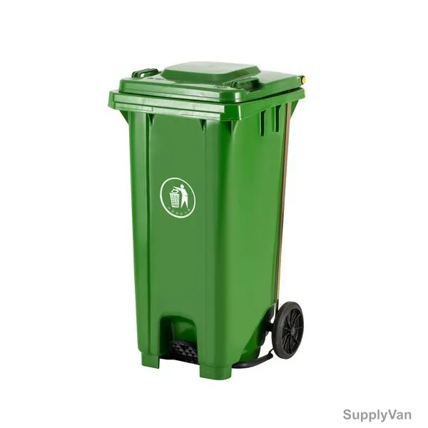 Garbage Bin With Middle Pedal, 240 Ltrs, Green