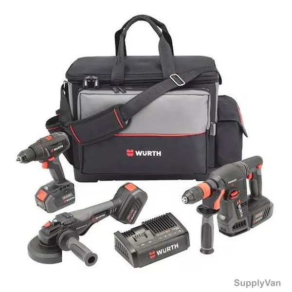 Wurth Cordless Power Tool Bag Set, 5701440025, 18V, 8 Pcs/Set