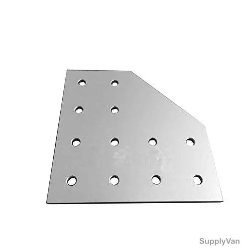 Extrusion 90 Degree Angled Reinforcement Flat Plate, 30 Series, Aluminium, 60 x 60MM, Silver