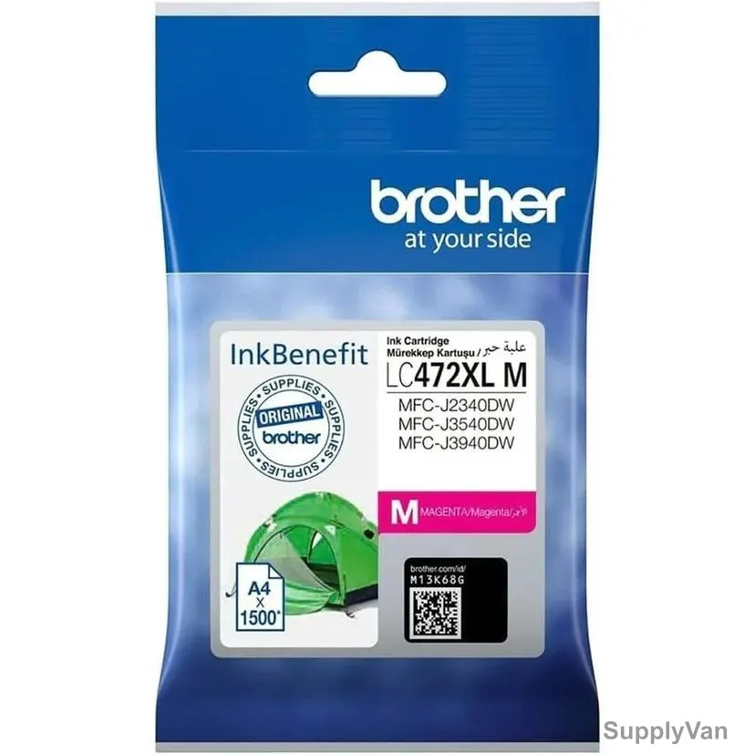 Brother High Yield Ink Cartridge, LC472XL, 1500 Pages, Magenta