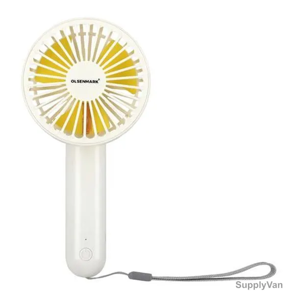 Olsenmark Reachargble Mini Portable Fan, OMF1801, 3 Blade, 1200mAh, White/Yellow — image 1