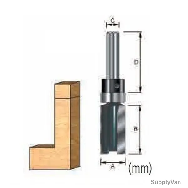 Makita Flush Trim Router Bit, D-12304, 12x19MM