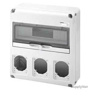 Gewiss Distribution Board, GW68005N, IP65, c/w 3 Flanges, 14 Modules