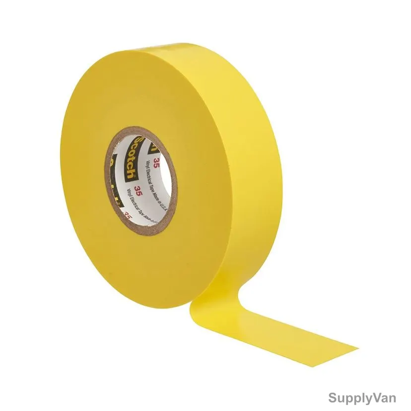 3M Vinyl Electrical Tape, Scotch 35, 19MM x 20.1 Mtrs, Yellow