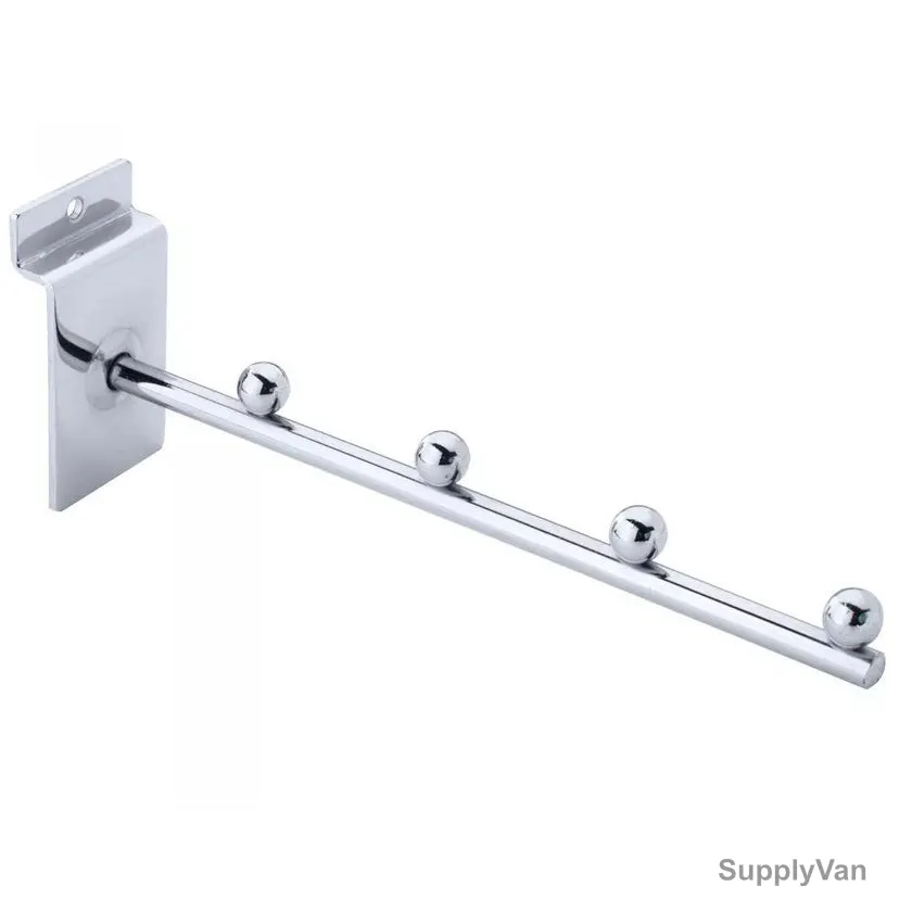 Robustline Heavy Duty 4 Ball Slatwall Hook, Chrome Plated Iron