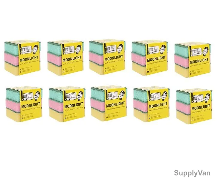 Moonlight Sponge With Scouring Pad Set, 70732, 36CM, MultiColor, PK30