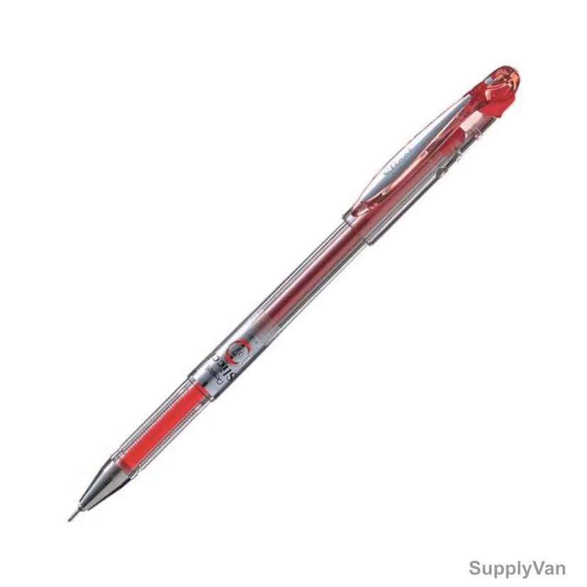 Pentel Slicci Gel Roller Pen, PE-BG207-B, 0.7MM Tip, Red, 12 Pcs/Pack