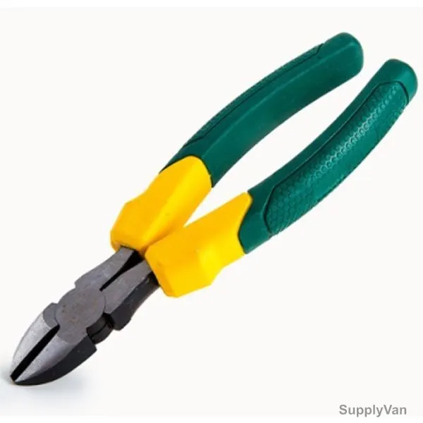 Uken Side Cutting Plier, U35-175, Cr-Ni Steel, 7 Inch, Green/Yellow