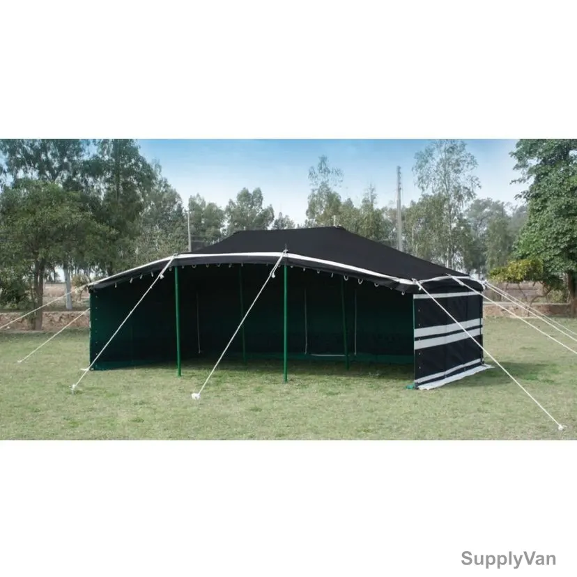 Arabic Deluxe Tent, AMT-117-2L, Iron Stick, 7 x 4 Yard, Black/White