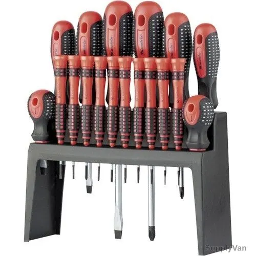 Mtx Screwdriver Set, 114529, CrV Steel, Anti-Slip Grip, 18 Pcs/Set