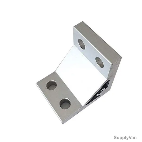 Extrusion 90 Degree Corner Bracket, 50 Series, 50 x 50 Corner, 4 Hole, Aluminium